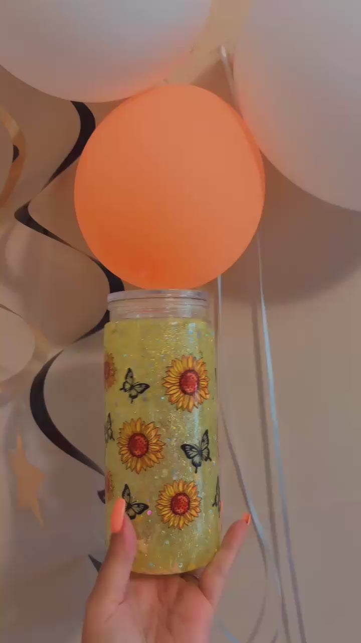 Sunflowers with butterflies cup